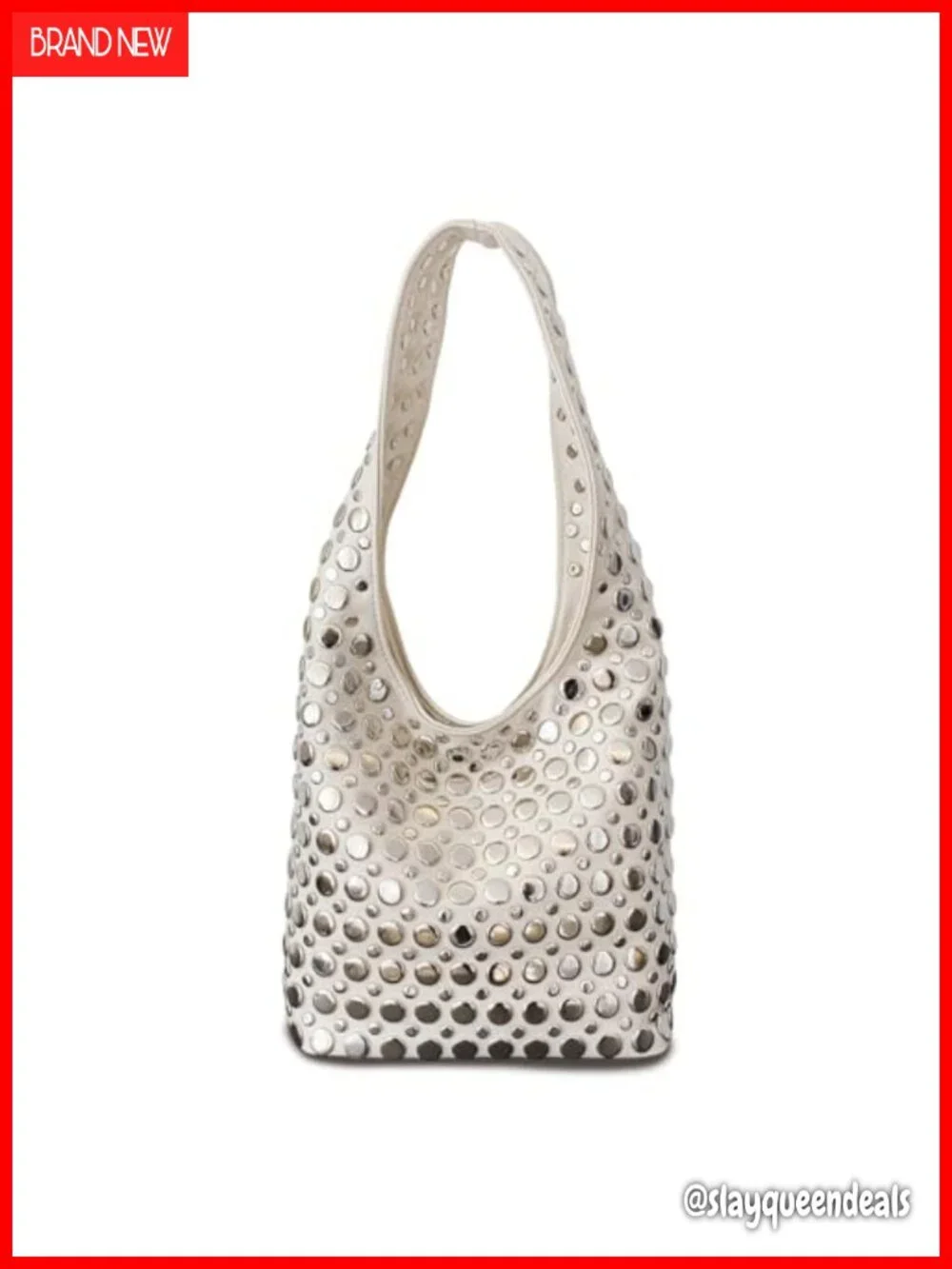 Y2K Hobo Shoulder Bag Punk Studded Top Handle Tote Handbag for Women